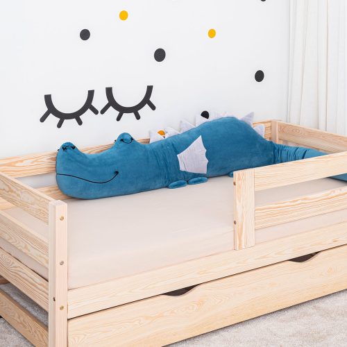 Bed Bumper - Dragonsaurus - Blue Velvet