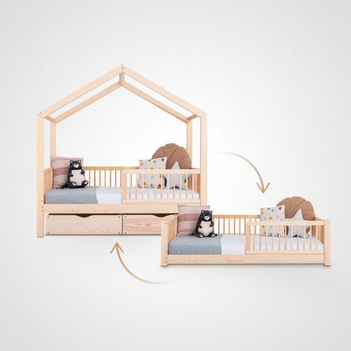 Toddler Bed, Kids bed, House bed Kuu-Moon 2-in-1