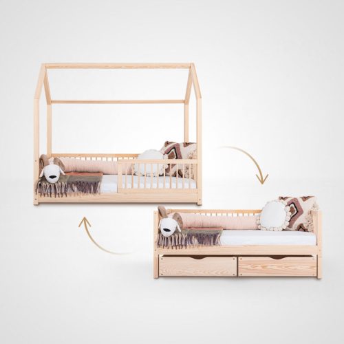 Toddler Bed, Kids bed, House bed Luno-Moon 2-in-1