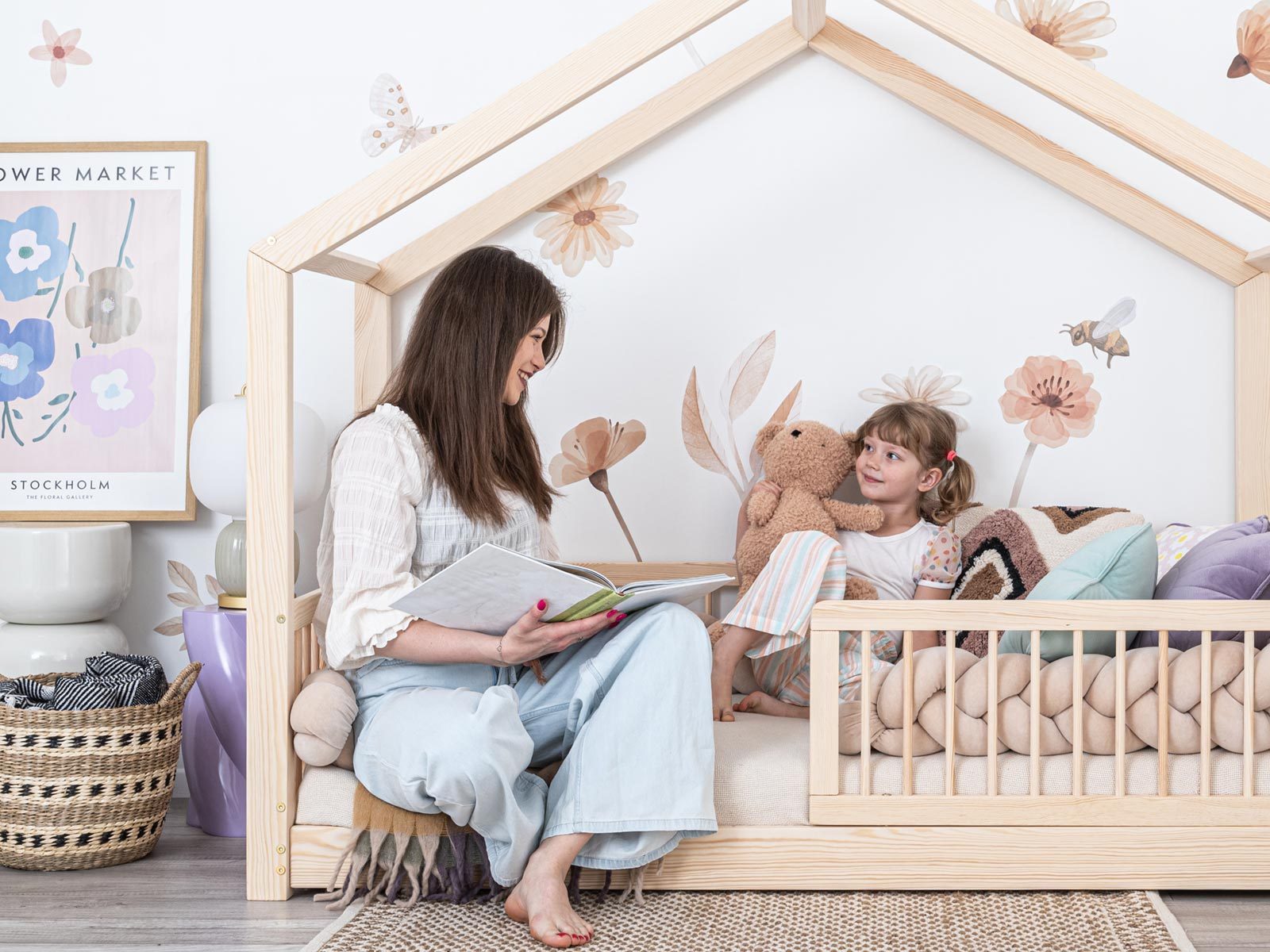 Kids House Bed Kuuwith round railing