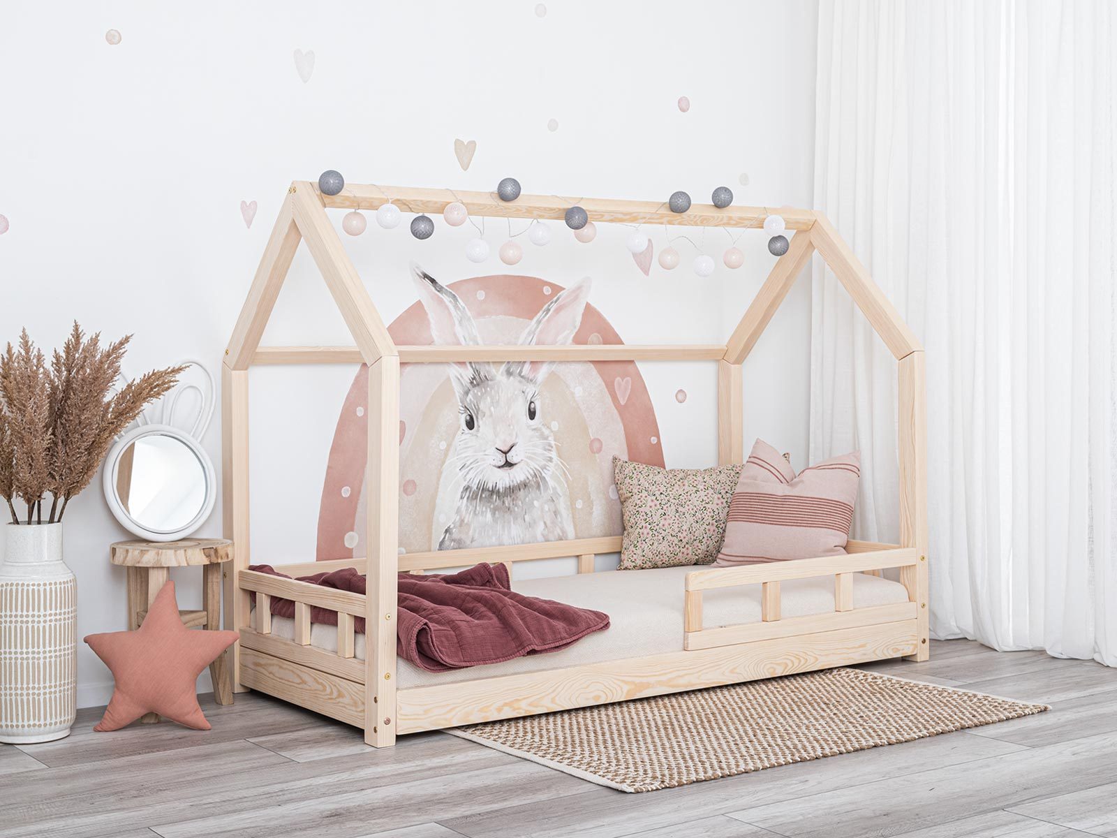 Luna wooden house bed for kids