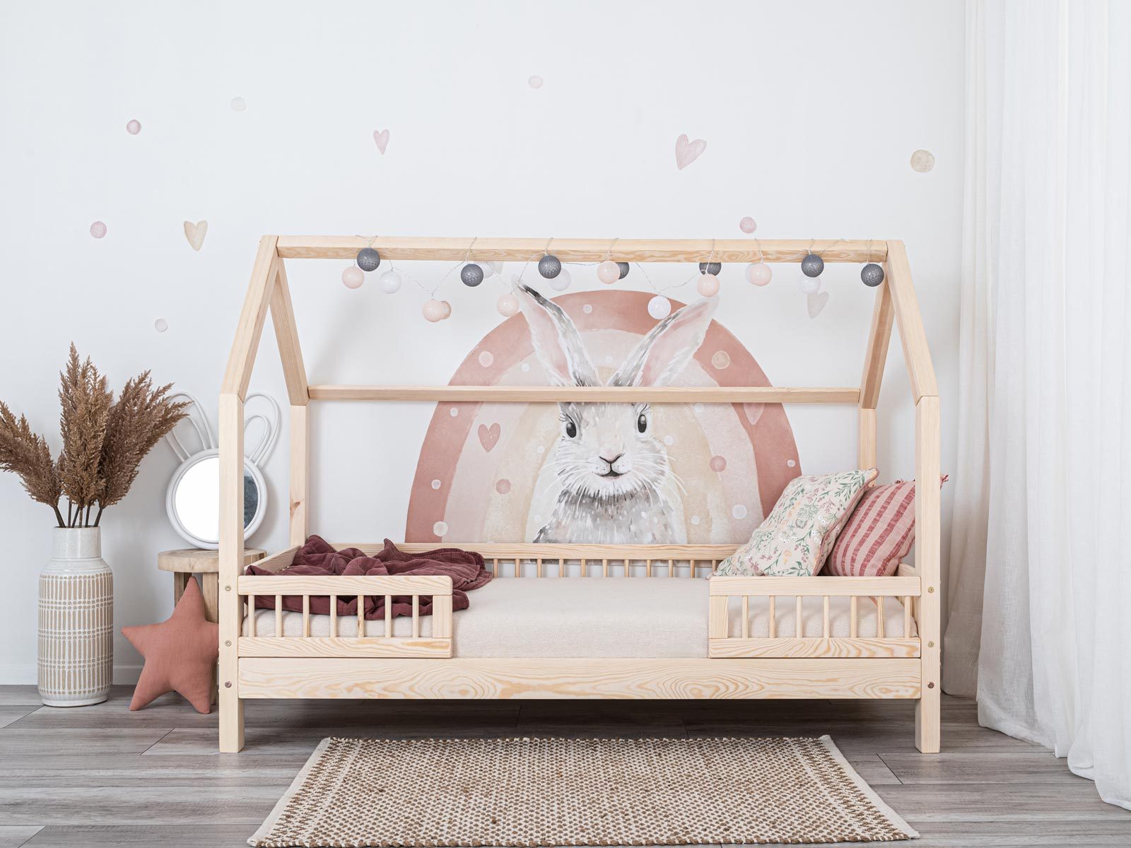 Luna wooden house bed for kids
