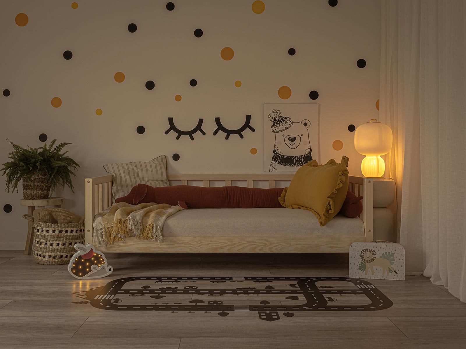 In the picture: Toddler Bed, Kids bed Moon, 160x80cm