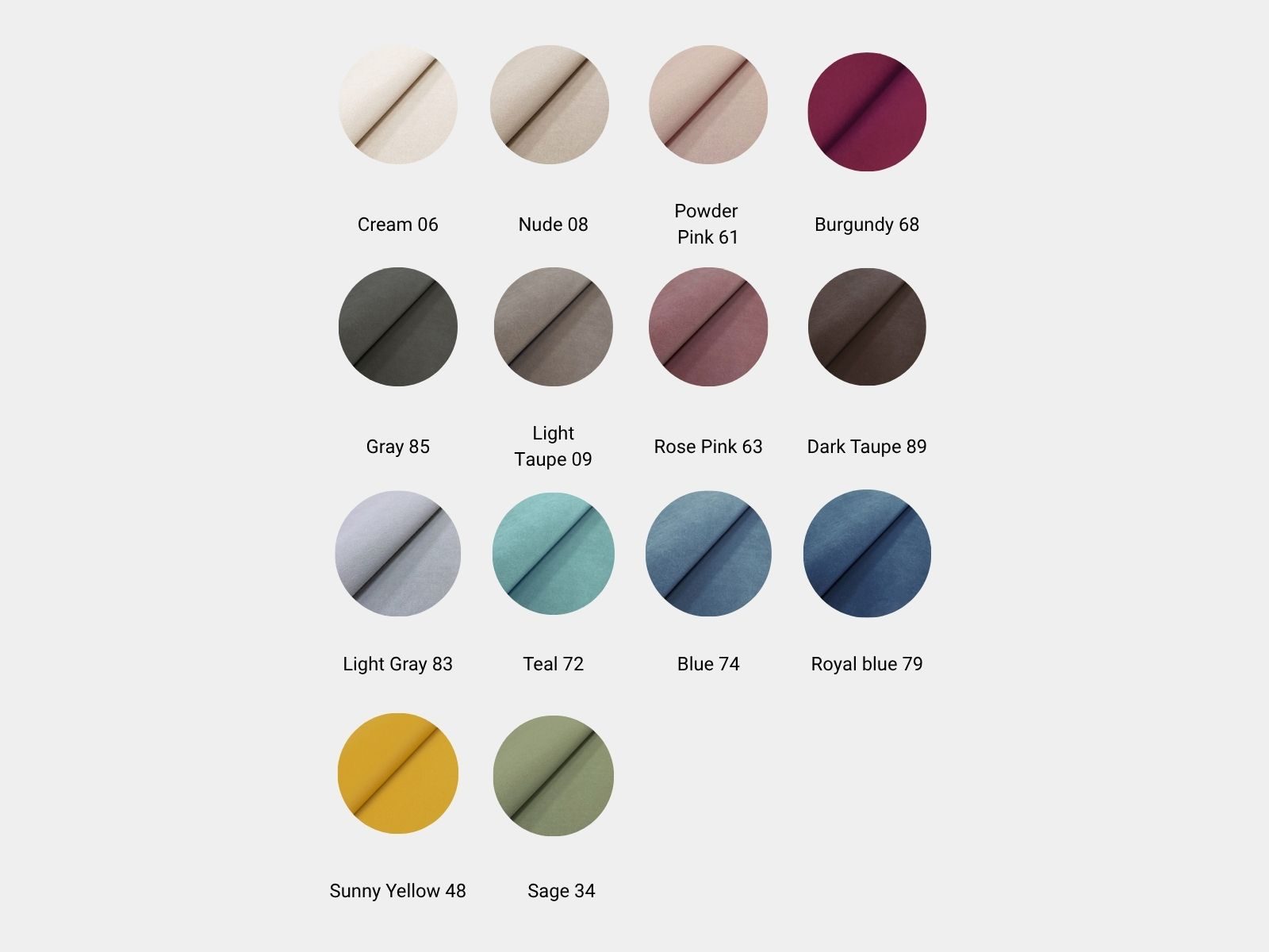 Upholstered fabric samples