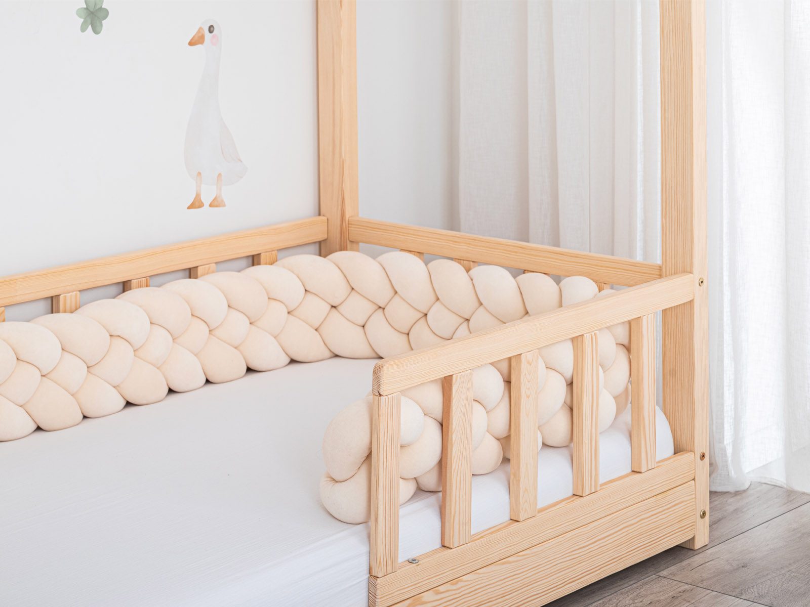 Bettschlangen geflochten - 4 Stränge 180-420 cm - Cream